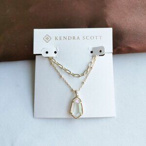 Kendra Scott Alexandria Gold Clear Rock Crystal Necklace